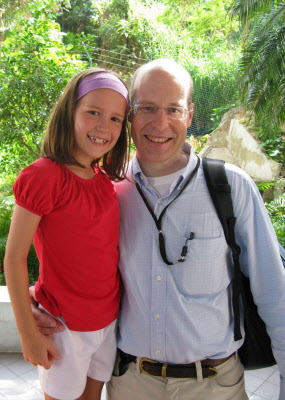 Lottie and Peter after the school show.