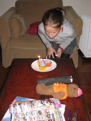 And, cake and candles at home.