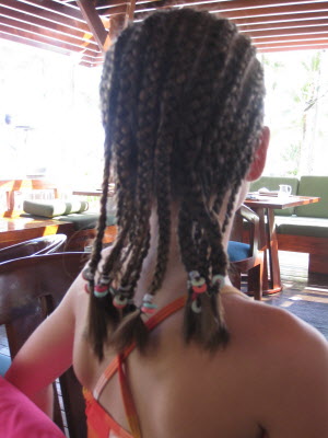 Braided hair.