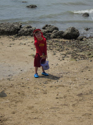 Conrad on the beach at VRC Sai Kung.